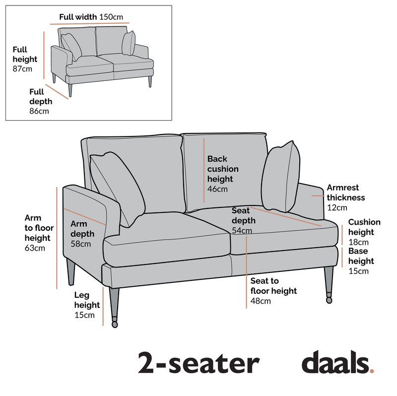 Brigette 2-Seater Mustard Velvet Sofa with Antique Brass Castor Legs