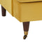 Brigette 2-Seater Mustard Velvet Sofa with Antique Brass Castor Legs
