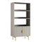 Richmond Ridged Tall Bookcase with Doors, Matte Taupe