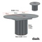 Maru Round 4-6 Seater Extending Oak Pedestal Dining Table, Silver Oak