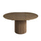 Maru Round 4-6 Seater Extending Oak Pedestal Dining Table, Silver Oak