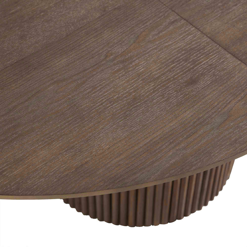 Maru Round 4-6 Seater Extending Oak Pedestal Dining Table, Silver Oak