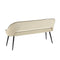 Oakley Champagne Velvet Upholstered 3 Seater Dining Bench with Contrast Piping