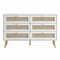 Frances Woven Rattan Chest of 6 Drawers, White