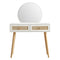 Frances Woven Rattan Dressing Table with Mirror, White