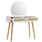 Frances Woven Rattan Dressing Table with Mirror, White