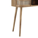 Izzy Curved Rattan 2-Door Table, Natural