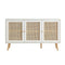 Frances Woven Rattan 3-Door Sideboard, White