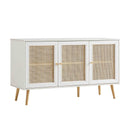 Frances Woven Rattan 3-Door Sideboard, White