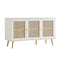 Frances Woven Rattan 3-Door Sideboard, White