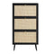 Frances Rattan 3 Tier Shoe Storage Cabinet, Black