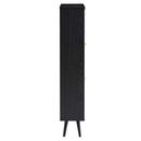 Frances Rattan 3 Tier Shoe Storage Cabinet, Black