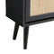 Frances Rattan 3 Tier Shoe Storage Cabinet, Black