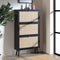 Frances Rattan 3 Tier Shoe Storage Cabinet, Black