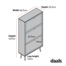 Frances Rattan 3 Tier Shoe Storage Cabinet, Black