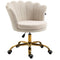 Hepburn Scalloped Swivel Chair (Ecru Boucle)