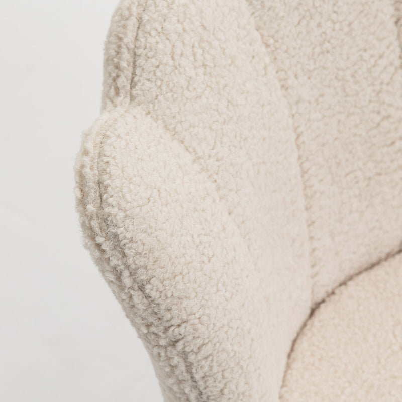 Hepburn Scalloped Swivel Chair (Ecru Boucle)