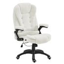 Executive Recline Extra Padded Office Chair Standard, MO17 White Teddy