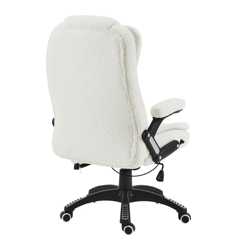 Executive Recline Extra Padded Office Chair Standard, MO17 White Teddy