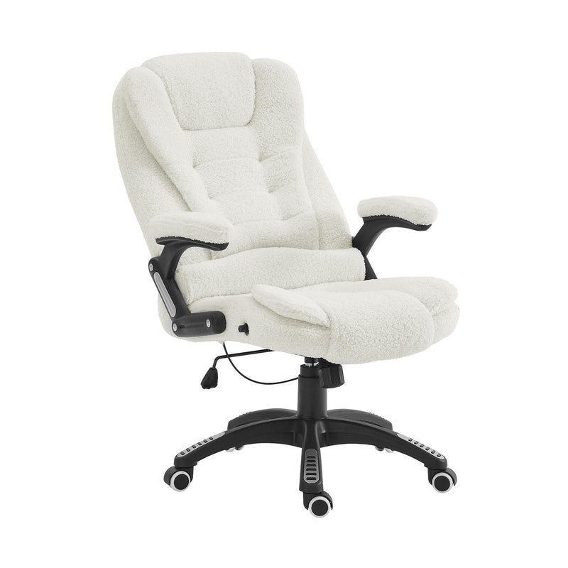 Executive Recline Extra Padded Office Chair Standard, MO17 White Teddy
