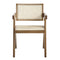 Jeanne Light Walnut Cane Rattan Solid Beech Wood Dining Chair