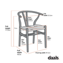 Hansel Wooden Natural Weave Dining Chair, Natural Colour Frame