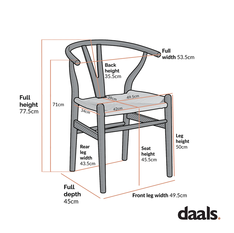 Hansel Wooden Natural Weave Dining Chair, Natural Colour Frame