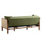 Pienza Cane Sofa Bed, Moss Green Velvet with Walnut Frame